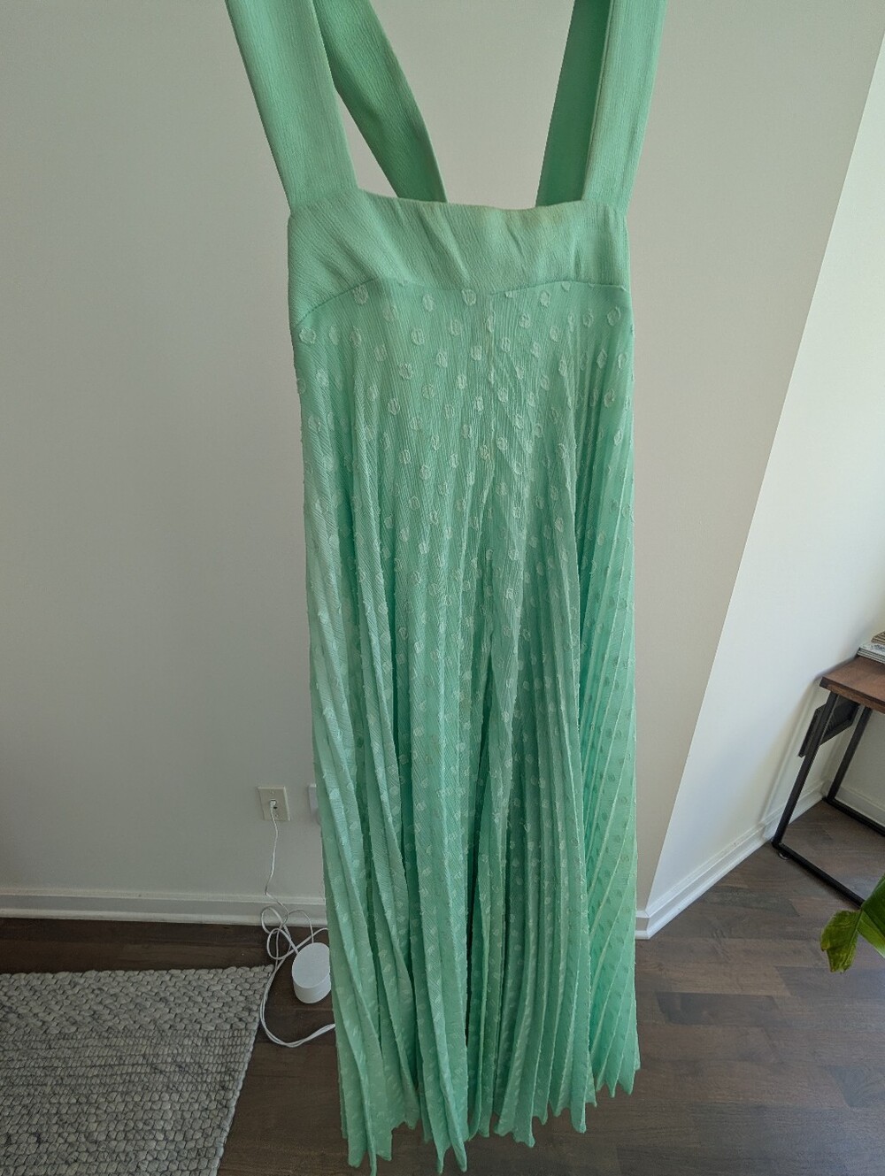 Ritu Kumar Size S Mint Green Pleated Maxi Dress. Fully Lined
